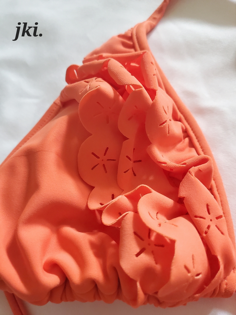 Orange Ruffle  Bikini Top - Picture 2 of 3